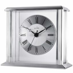 Acctim Hamilton Mantel Clock Quartz Brushed Metal & Glass Floating Effect Energy Efficient in Silver - thumbnail 2