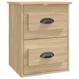 Berkfield Home Elegant Wall-mounted Bedside Cabinets 2 pcs Sonoma Oak 41.5x36x53cm in Light Oak - Size: 41.5x36x53 cm - thumbnail 7