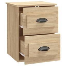 Berkfield Home Elegant Wall-mounted Bedside Cabinets 2 pcs Sonoma Oak 41.5x36x53cm in Light Oak - Size: 41.5x36x53 cm - thumbnail 8