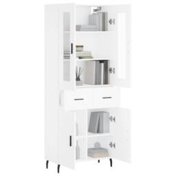 Berkfield Home Highboard White 69.5x34x180 cm Engineered Wood - thumbnail 1