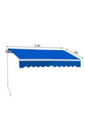 Living and Home 3.5m W x 3m D Retractable Patio Awning in Blue - thumbnail 6