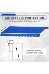 Living and Home 3.5m W x 3m D Retractable Patio Awning in Blue - thumbnail 5