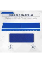 Living and Home 3.5m W x 3m D Retractable Patio Awning in Blue - thumbnail 4