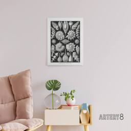 "Artery8 Thalamophora Forams Shells Haeckel Botanical Canvas Wall Art in Black - Size: W18"" x H24""" - thumbnail 3