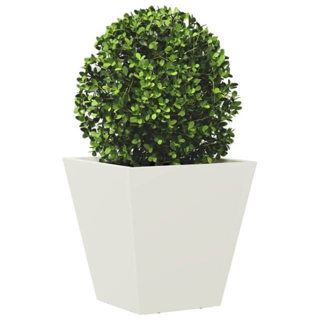 Berkfield Home Durable Garden Planter White 30x30x30 cm Steel - Size: 30 x 30 x 30 cm - image 1