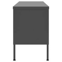 Berkfield Home TV Cabinet Anthracite 105x35x50 cm Steel in Black - Size: 105 x 35 x 50 cm - thumbnail 4
