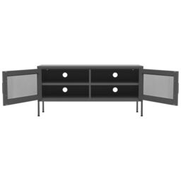Berkfield Home TV Cabinet Anthracite 105x35x50 cm Steel in Black - Size: 105 x 35 x 50 cm - thumbnail 6