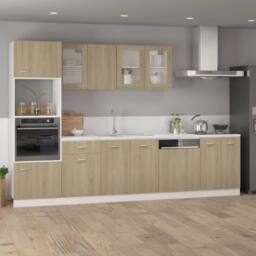 Berkfield Home Dishwasher Panel Sonoma Oak 59.5x3x67 cm Engineered Wood in Light Brown - thumbnail 3