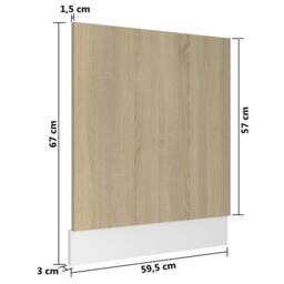 Berkfield Home Dishwasher Panel Sonoma Oak 59.5x3x67 cm Engineered Wood in Light Brown - thumbnail 6