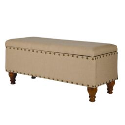 Luxury Living Chelsea Storage Ottoman Bench in Tan - thumbnail 1