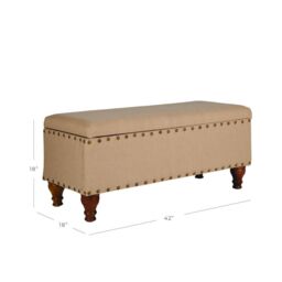 Luxury Living Chelsea Storage Ottoman Bench in Tan - thumbnail 6