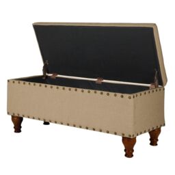 Luxury Living Chelsea Storage Ottoman Bench in Tan - thumbnail 2