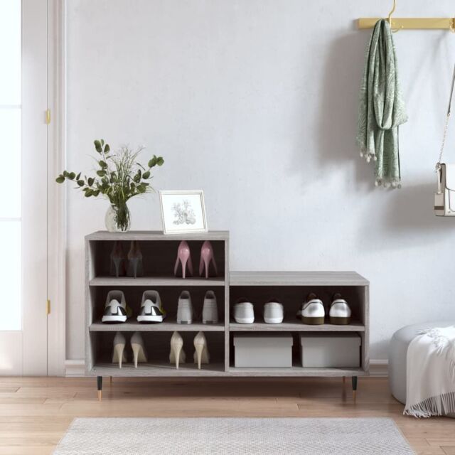 Berkfield Home Shoe Cabinet Grey Sonoma 102x36x60 cm Engineered Wood - Size: 102 x 36 x 60 cm - image 1