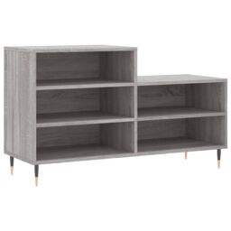 Berkfield Home Shoe Cabinet Grey Sonoma 102x36x60 cm Engineered Wood - Size: 102 x 36 x 60 cm - thumbnail 2