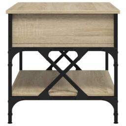 Berkfield Home Comfortable Coffee Table Sonoma Oak 70x50x50 cm Engineered Wood a in Light Brown - Size: 70 x 50 x 50 cm - thumbnail 6