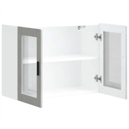 Berkfield Home Kitchen Wall Cabinet with Glass Door Porto Concrete Grey - thumbnail 6