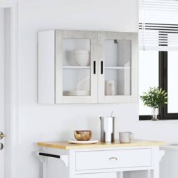 Berkfield Home Kitchen Wall Cabinet with Glass Door Porto Concrete Grey - thumbnail 4