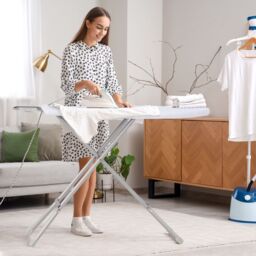 Costway Full Size Ironing Board 120cm x 38cm Carbon Steel Ironing Table in White - Size: 120 cm x 38 cm - thumbnail 6