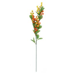 Leaf 50cm Grey Glass Vase Artificial Chrysanthemums in White - thumbnail 3