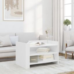 Berkfield Home Coffee Table White 80x50x50 cm Engineered Wood - Size: 80 x 50 x 50 cm - thumbnail 1