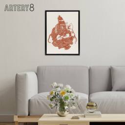 "Artery8 Butterfly on Nasturtium Flower Framed Canvas Wall Art Print van Hoytema in Red - Size: W12"" x H16""" - thumbnail 3