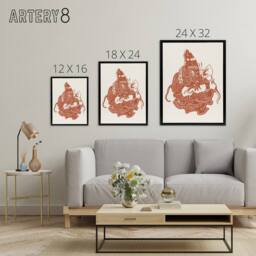 "Artery8 Butterfly on Nasturtium Flower Framed Canvas Wall Art Print van Hoytema in Red - Size: W12"" x H16""" - thumbnail 4