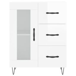 Berkfield Home Sideboard High Gloss White 69.5x34x90 cm Engineered Wood - thumbnail 5