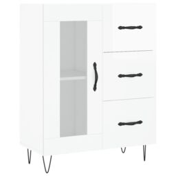 Berkfield Home Sideboard High Gloss White 69.5x34x90 cm Engineered Wood - thumbnail 2