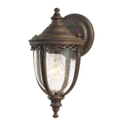 Netlighting English Bridle 1 Light Outdoor Small Wall Lantern Light British Bronze IP44 E27 in Brown