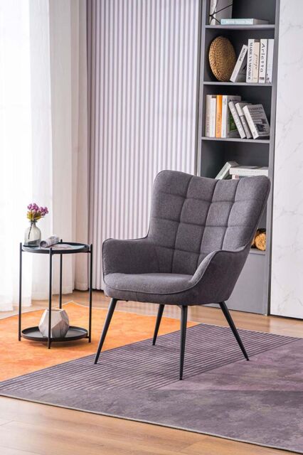 More4Homes Vera Fabric Occasional Living Room Modern Accent Chair in 5 Colours in Charcoal - image 1