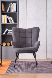 More4Homes Vera Fabric Occasional Living Room Modern Accent Chair in 5 Colours in Charcoal - thumbnail 5