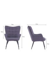 More4Homes Vera Fabric Occasional Living Room Modern Accent Chair in 5 Colours in Charcoal - thumbnail 6