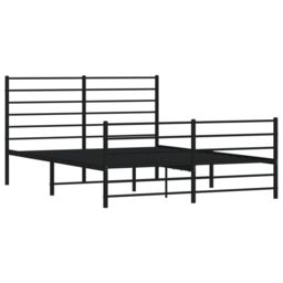 Berkfield Home Metal Bed Frame with Headboard & Footboard Black 135x190 cm Double - thumbnail 5