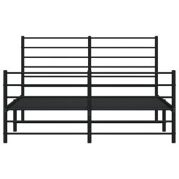 Berkfield Home Metal Bed Frame with Headboard & Footboard Black 135x190 cm Double - thumbnail 6