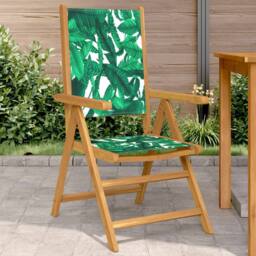 Berkfield Home Beautiful Garden Chairs 2 pcs Leaf Pattern Solid Wood Acacia and in Green - thumbnail 2