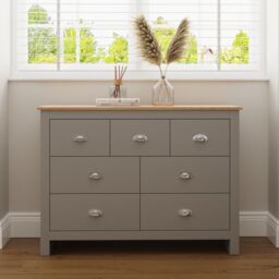 GFW Lancaster 7 Drawer Chest in Grey - thumbnail 1