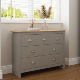 GFW Lancaster 7 Drawer Chest in Grey - thumbnail 2