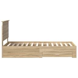 Berkfield Home Bed Frame Sonoma Oak & Silver 75 x 190 cm Engineered Wood in Brown - thumbnail 8