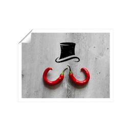 "Warren Reed - Designer Chilli Moustache Unframed Art Print - Size: W12"" x H16""" - thumbnail 2
