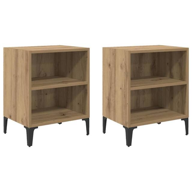 Berkfield Home Bedside Cabinets 2 pcs Artisan Oak 40x30x50 cm Engineered Wood in Brown - Size: 40 x 30 x 50 cm - image 1