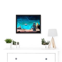 Artery8 Forbidden Planet Space Stars Sci Fi USA A4 Artwork Framed Wall Art Print in Black - thumbnail 2