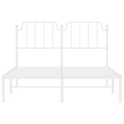 Berkfield Home Metal Bed Frame with Headboard White 150x200 cm King Size - thumbnail 5
