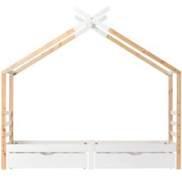 Merax 3FT Single Bed Wooden House Bed With Two Storage Drawers in Natural - thumbnail 9