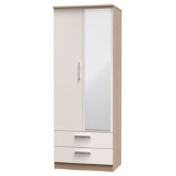 Ready Assembled 2 U Windsor Tall 2 Door 2drw Mirrored Wardrobe (Ready Assembled) in Beige - thumbnail 3