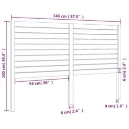 Berkfield Home Beautiful Bed Headboard 146x4x100 cm Solid Wood Pine in Natural - Size: 146 x 4 x 100 cm - thumbnail 6