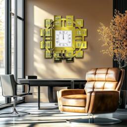 SPETLEK Crystal Crush Diamond Mirrored Wall Clock gold 80x80cm - Size: 0.6m2 - thumbnail 3