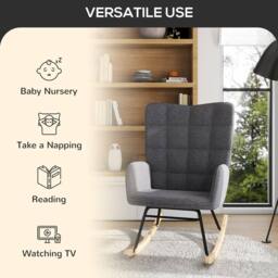 STILVORA Rocking Chair in Grey - thumbnail 8