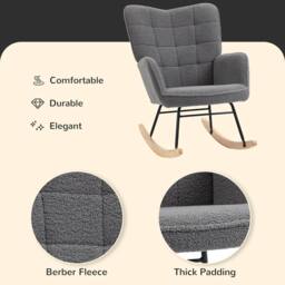 STILVORA Rocking Chair in Grey - thumbnail 7