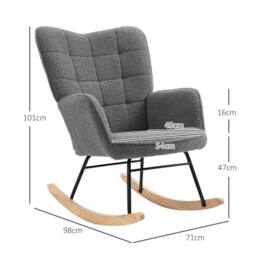 STILVORA Rocking Chair in Grey - thumbnail 4