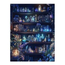 "Artery8 White Witch Cupboard Books Crystals Potions Wall Art Print - Size: W18"" x H24""" - thumbnail 1